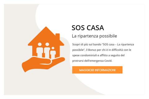 BANDO S.O.S. CASA - CONTRIBUTI A SOSTEGNO DELLA LOCAZIONE A FAVORE DELLE FAMIGLIE MAGGIORMENTE COLPITE DALLA CRISI DERIVANTE DALL'EMERGENZA SANITARIA DA COVID-19.