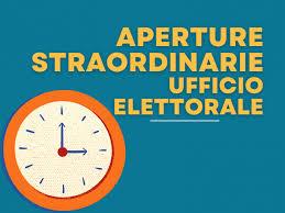 ORARIO DI APERTURA DEGLI UFFICI COMUNALI PER IL RILASCIO DELLE TESSERE ELETTORALI